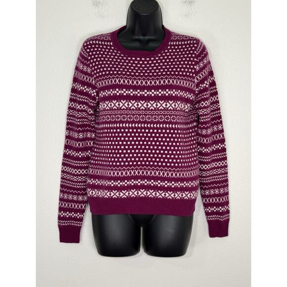 Kier + J 100% Cashmere Sweater Long Sleeve Pullover Pink Cabincore, M - Picture 3 of 11